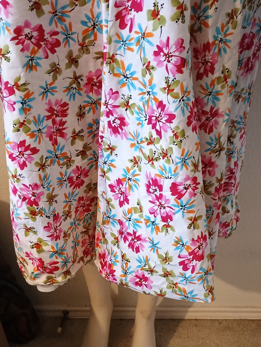 Floral Halter Midi Dress - Pink/White - Picture 3 of 9